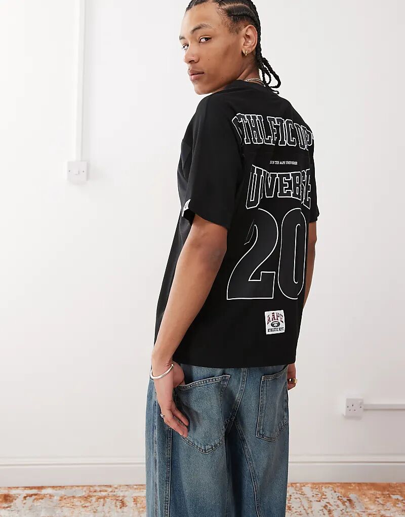 

Футболка с логотипом спортивной майки Aape by A Bathing Ape черного цвета Aape By A Bathing Ape