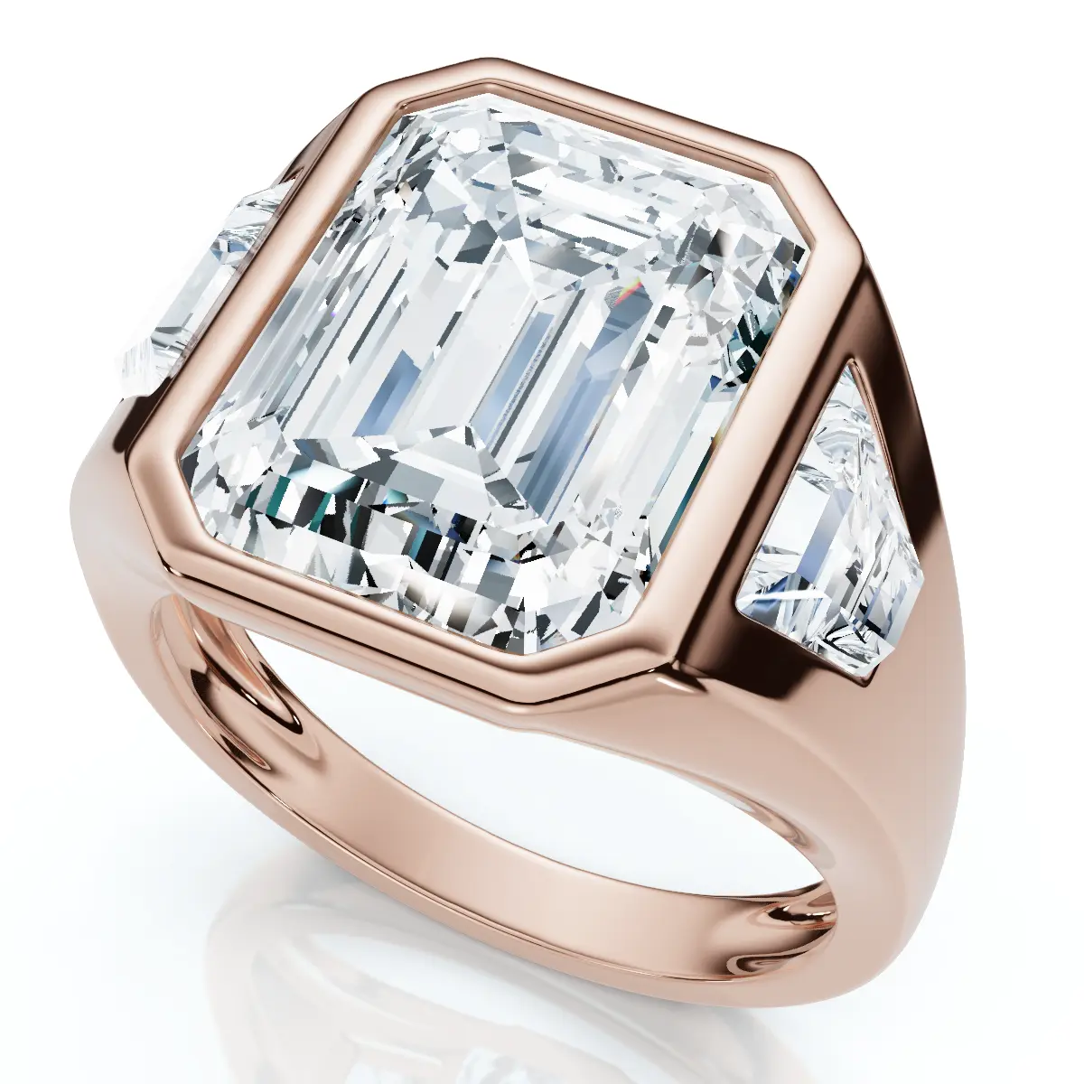 

Сертифицированное мужское кольцо на мизинец 7 карат с бриллиантом, выращенное в лаборатории из 14-каратного золота или платины Pompeii2, 14K Rose Gold