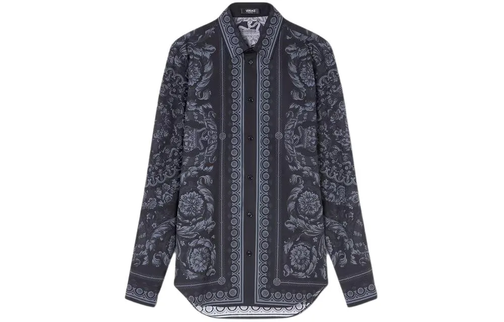 Рубашка Barocco с принтом VERSACE, синий