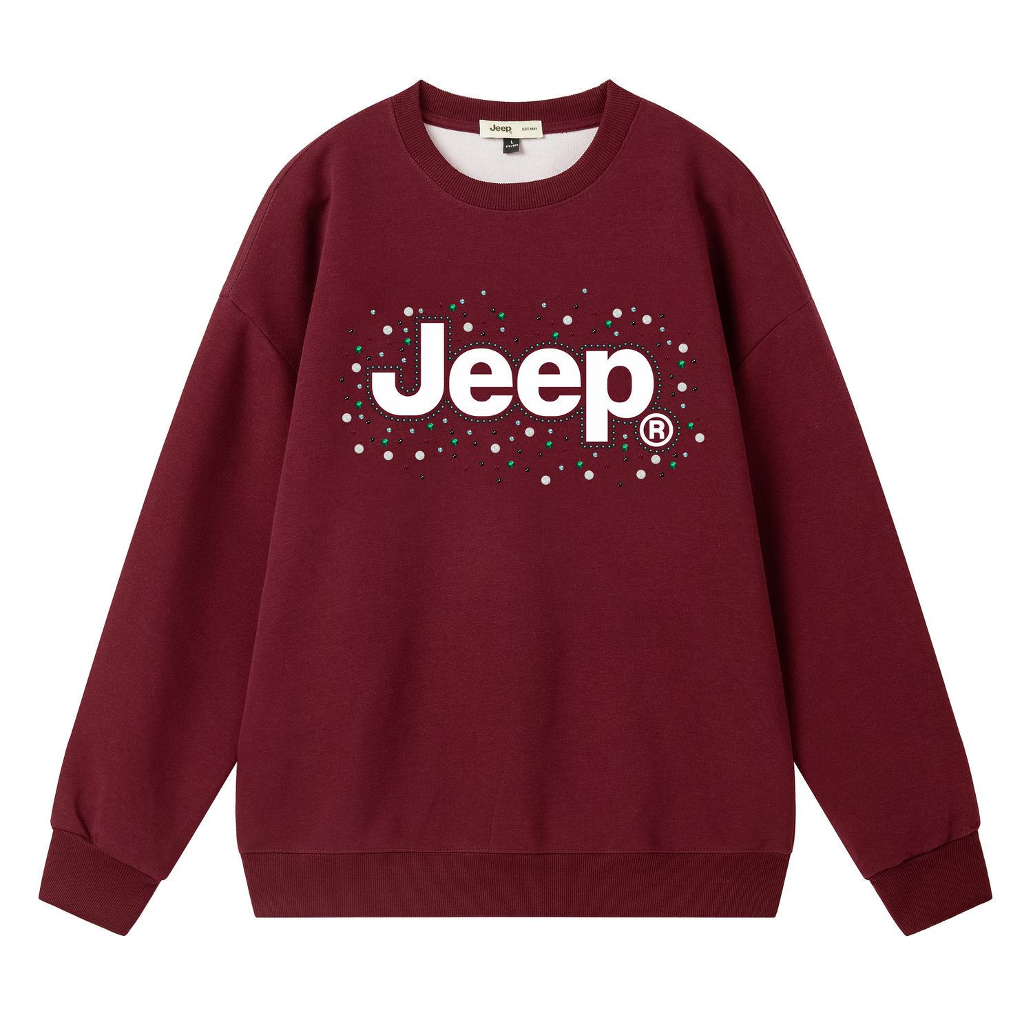 

Свитшот Unisex Crew Neck Moderate Regular Jeep, p75gmkjcc3 burgundy