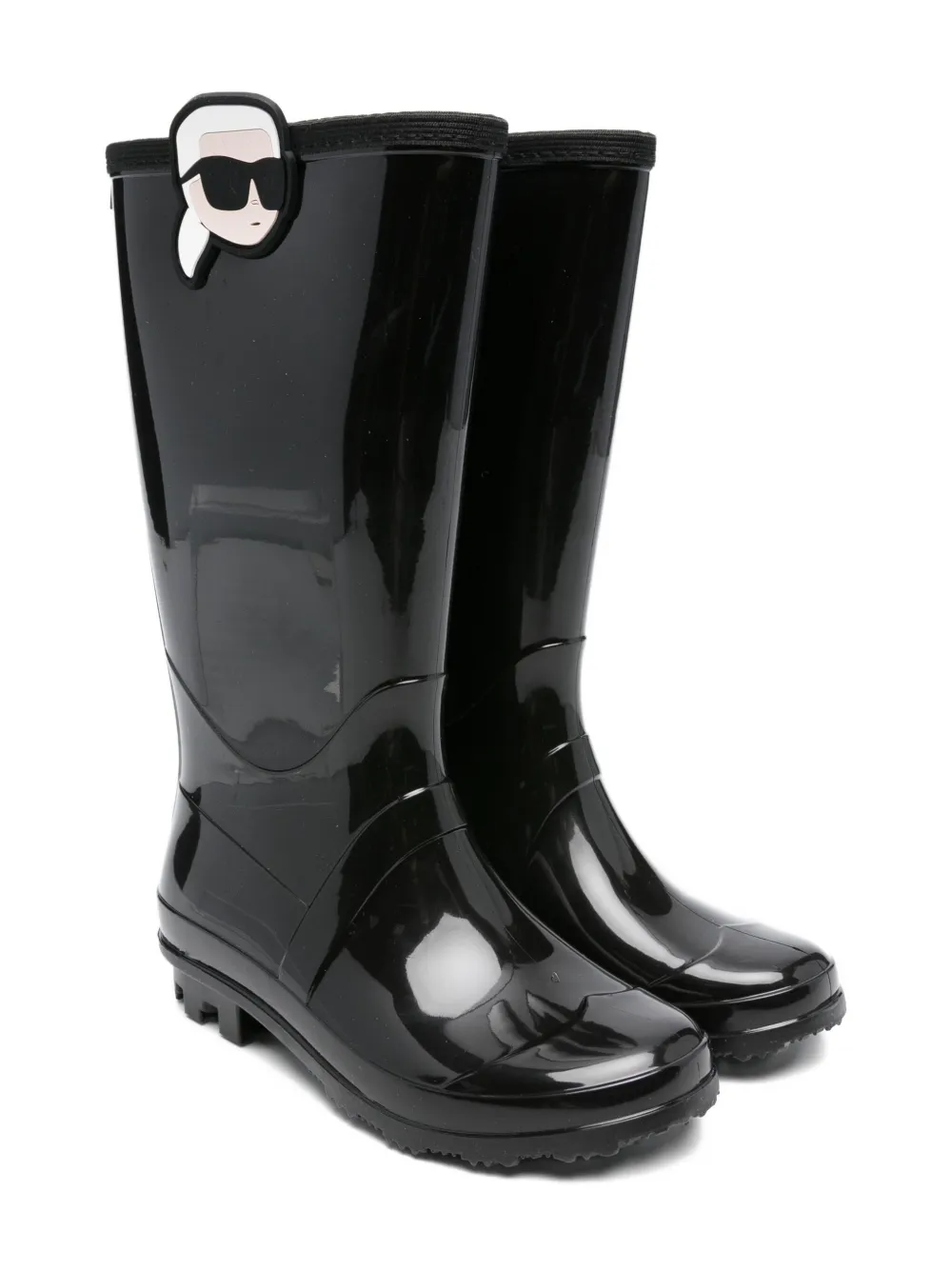 

Резиновые сапоги с логотипом Karl Lagerfeld Kids, черный