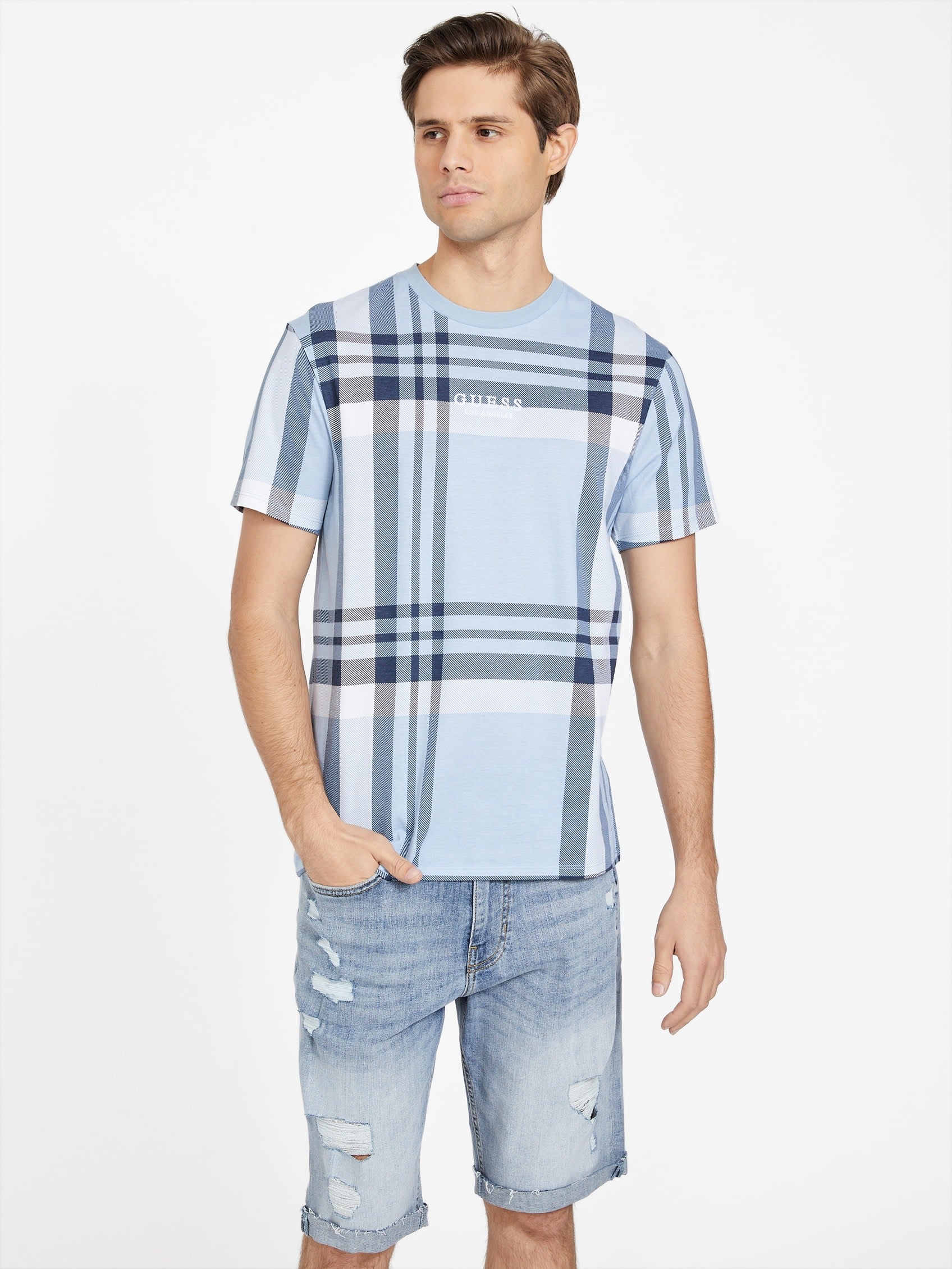

Футболка Eco Voltz Guess Factory, цвет blue cotton