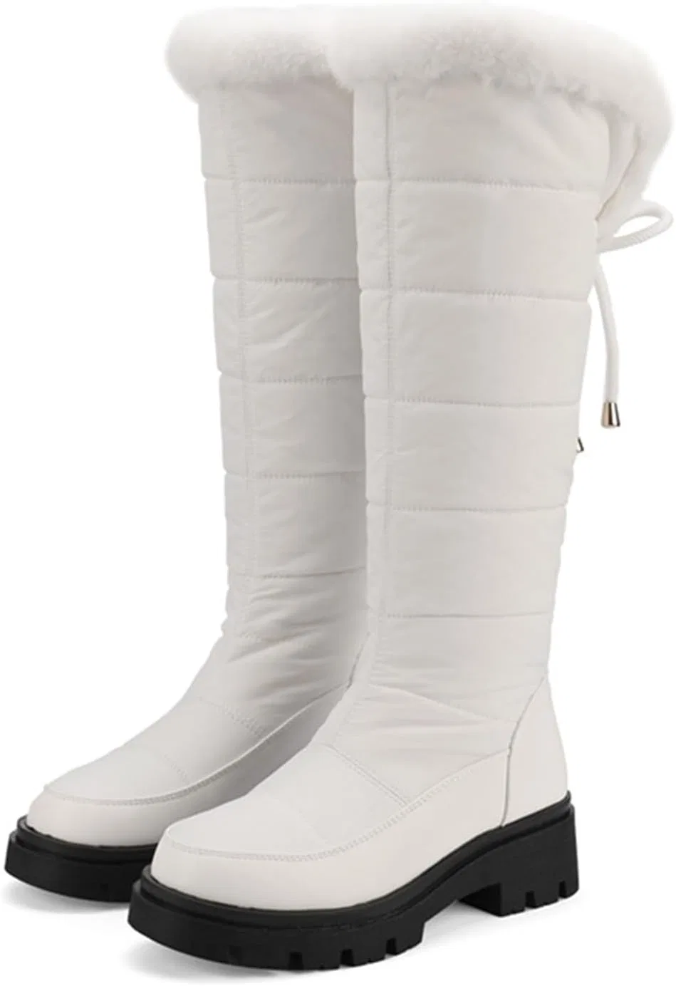 Ботинки 2026 Winterstiefel mit Kunstlederfutter, mittelhoch, mit schrägem Absatz, ideal für Outdoor-Aktivitäten, Freizeit, Komfort, Wärme, rutschfeste Sohle, strapazierfähig, leicht, flexibel, gepolsterte Generisch, Weiß — фото 3