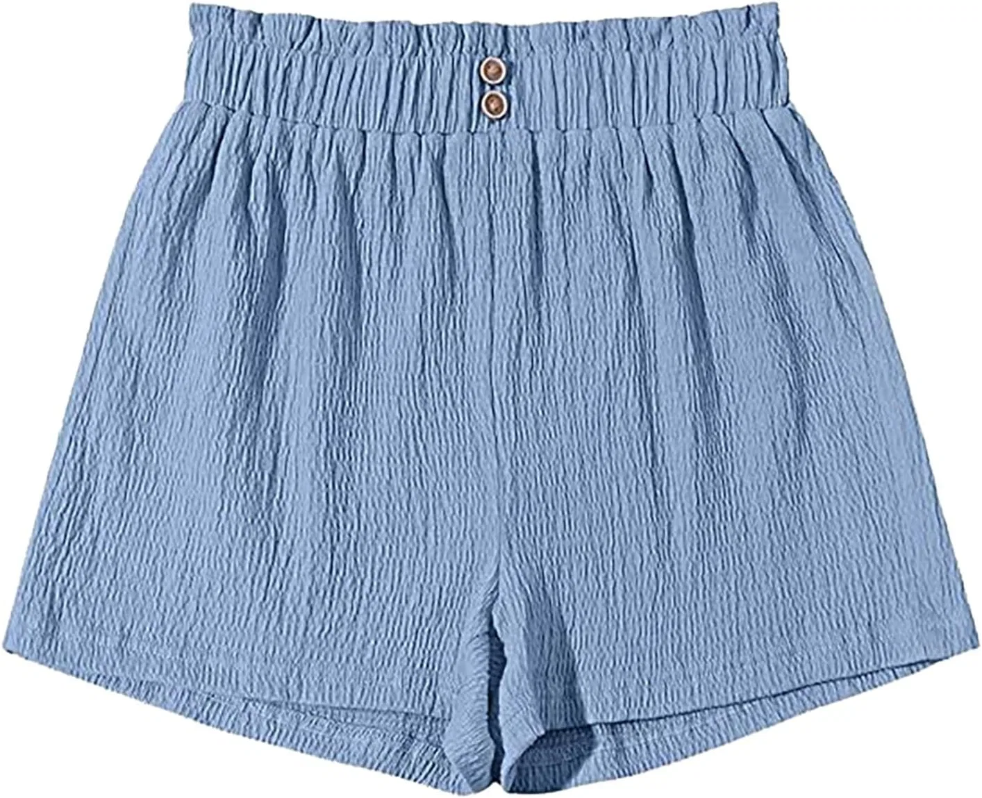 Шорты для девочек хлопковые, высокая талия, Watonic, Light Blue — фото 3