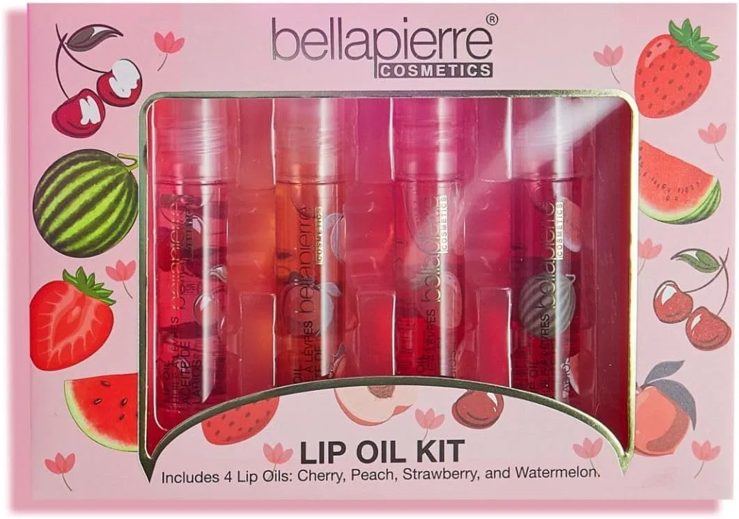 Набор губных масел Bellapierre Cosmetics 4 шт, увлажняющие, с фруктовыми ароматами, бесцветный