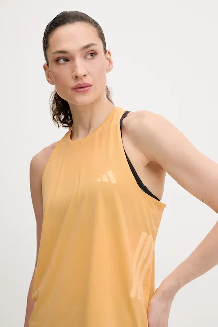 Топ для бега с длинным рукавом Adidas Performance, желтый — фото 4