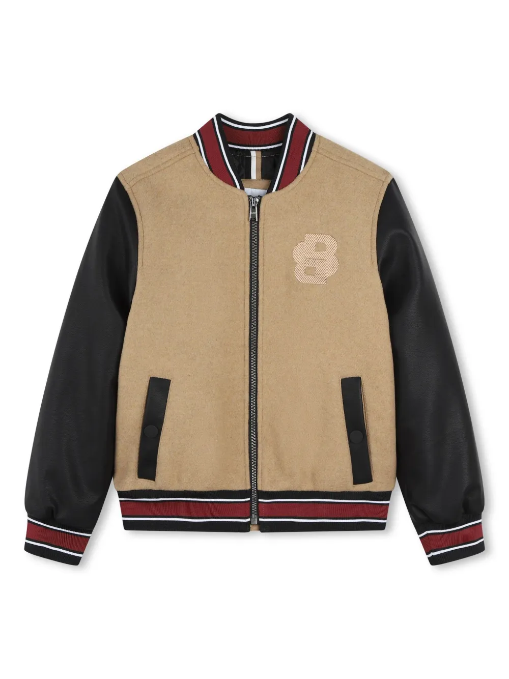 

Куртка с вышитым логотипом BOSS Kidswear, нейтральный