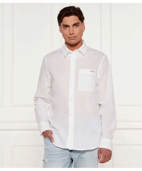 

Льняная рубашка Regular fit Calvin Klein Jeans, белый