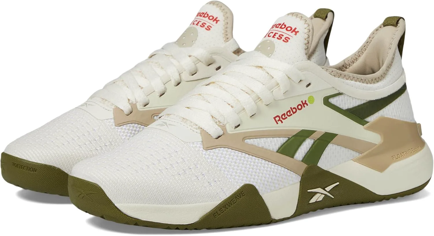 Мужские спортивные кроссовки Reebok Nano Court для пикубола, бежевый/зеленый — фото 2