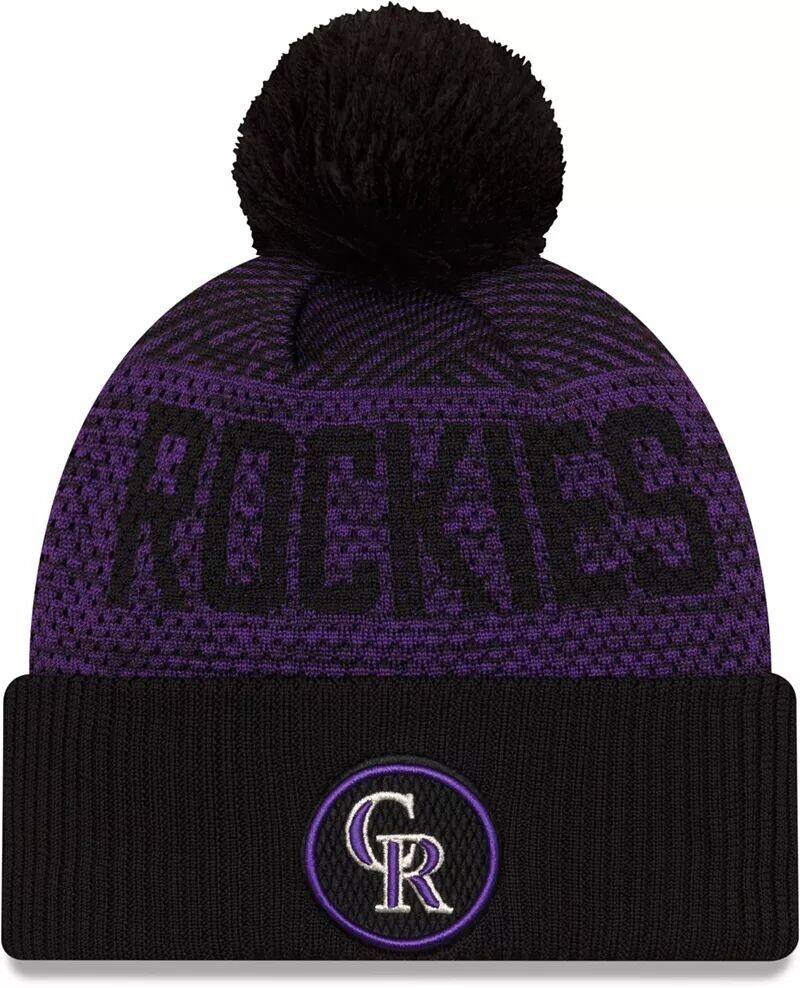 

Мужская черная вязаная шапка New Era из коллекции Colorado Rockies Authentic