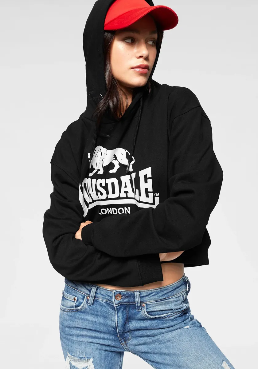 

Толстовка Lonsdale с капюшоном "Crop Top ROXETH", черный