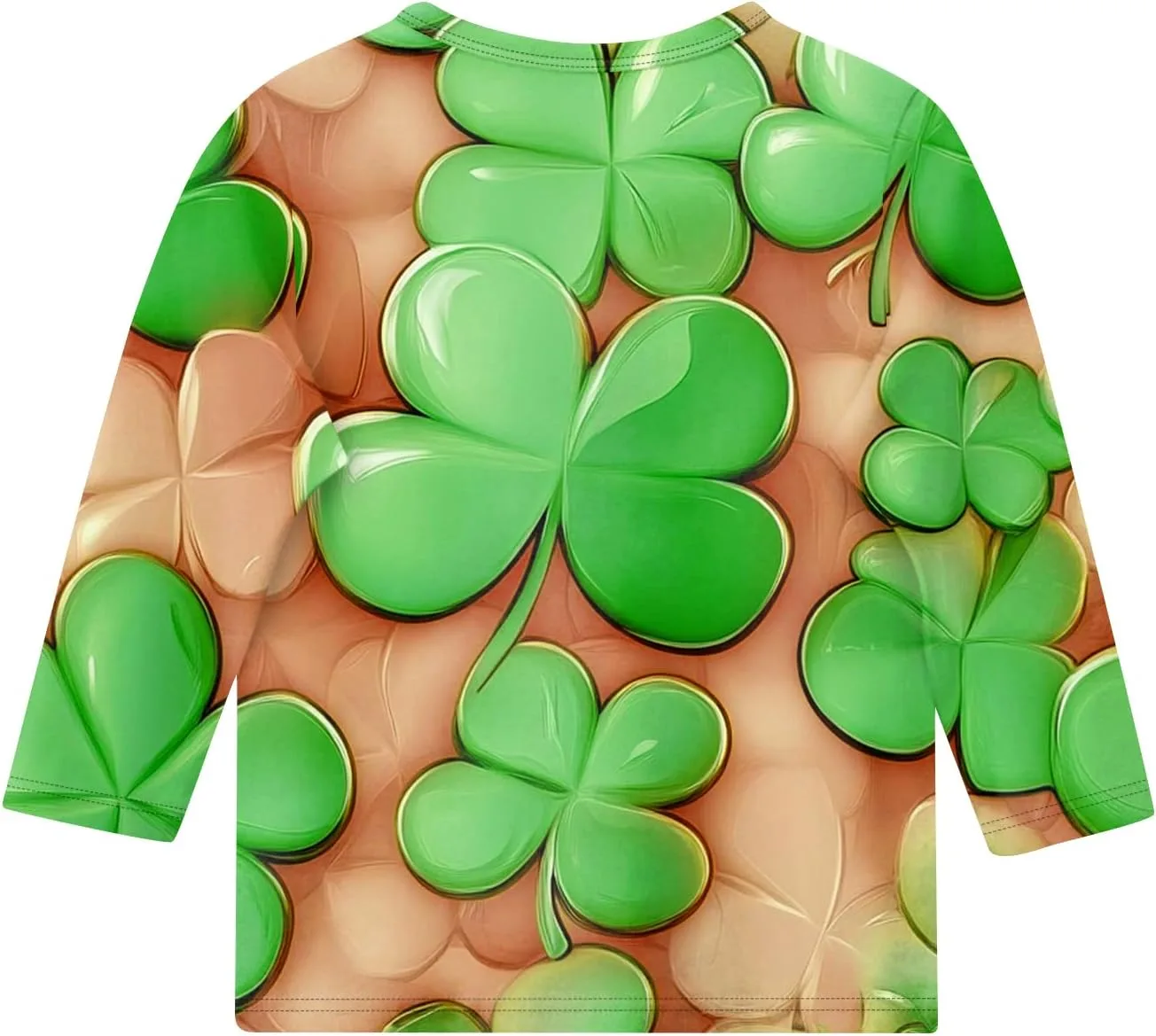 Футболка Girl’s Casual Loose Oversized с круглым вырезом и принтом St Patricks Day — фото 3