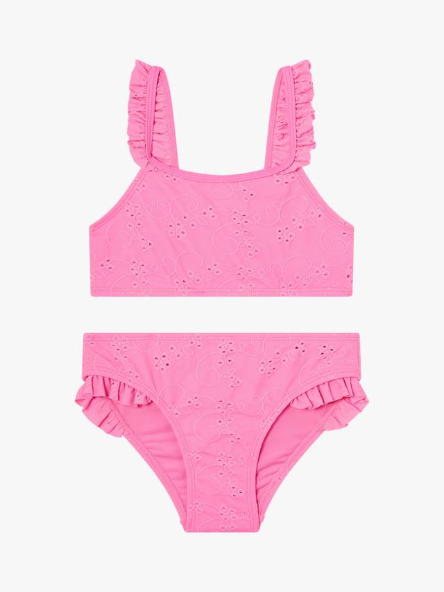 

Детский комплект бикини с рюшами и вышивкой Angels by Accessorize, Pale Pink