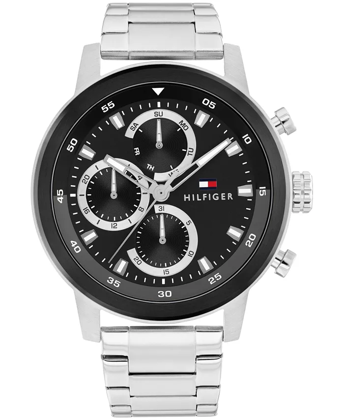 

Мужские многофункциональные наручные часы из нержавеющей стали серебристого цвета, 46 мм Tommy Hilfiger