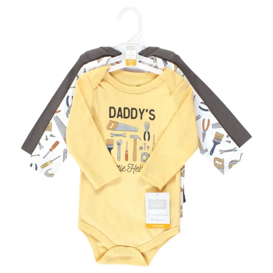 Хлопковые боди с длинными рукавами, комплект из 3 штук Hudson Baby, Construction Work 3-Pack — фото 2