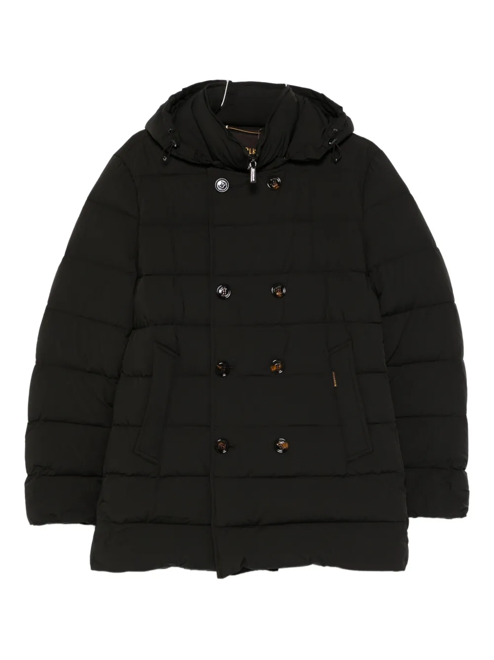 

Двубортное пальто с капюшоном Moorer, черный