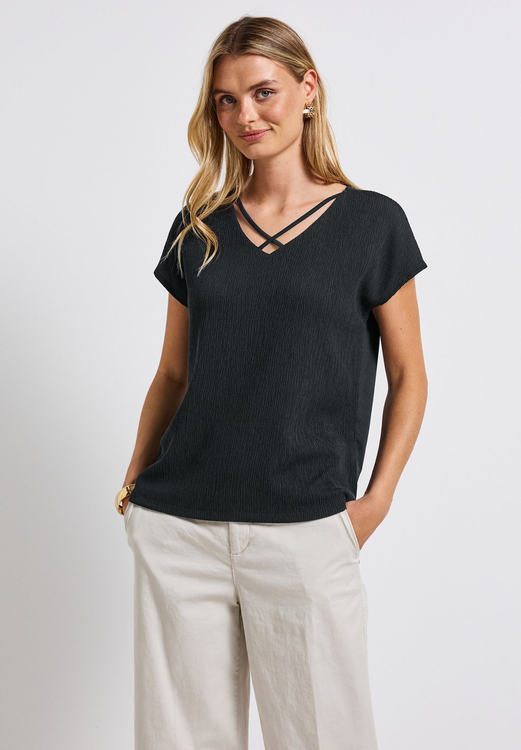 

Блуза MIT BÄNDERN - Print T-shirt Street One, темно-зеленый