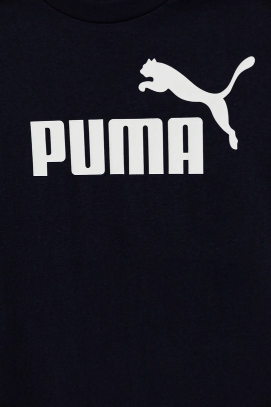 Детская хлопковая футболка ESS No. 1 Logo Tee Puma, темно-синий — фото 4