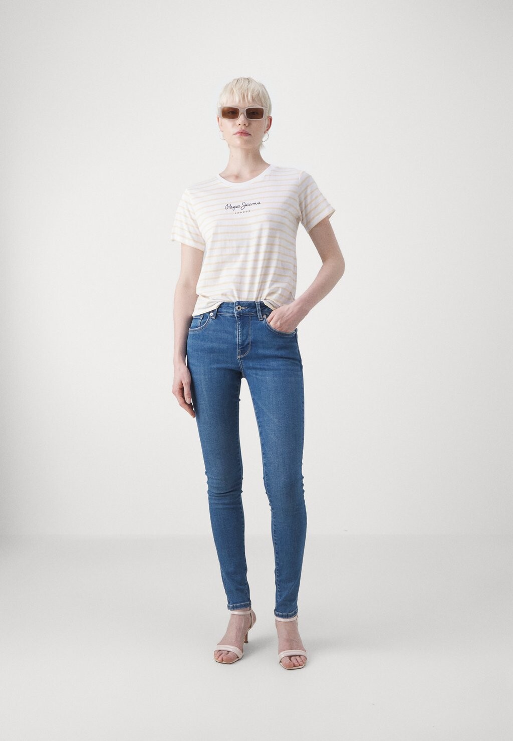 

Джинсы скинни Pepe Jeans, темно-синие джинсы