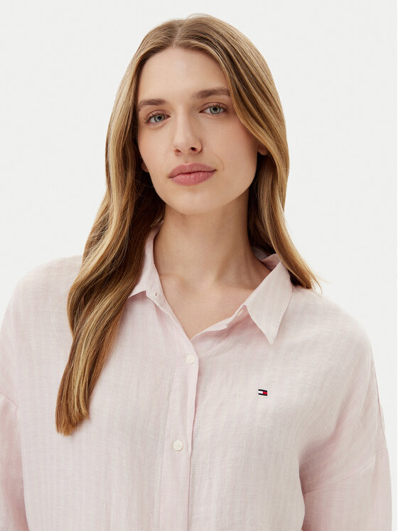 Свободная рубашка WW0WW46169 Tommy Hilfiger, розовый — фото 4