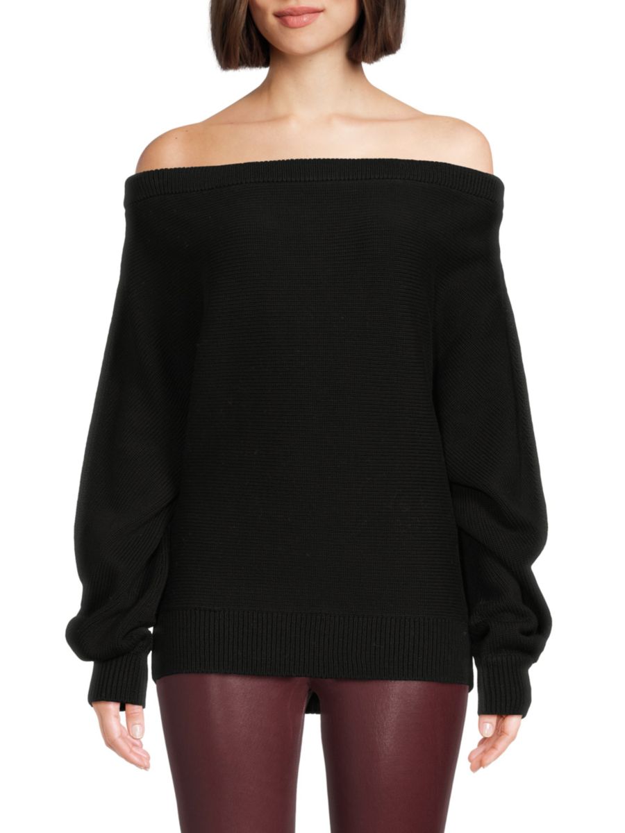 

Свитер с открытыми плечами и завязками Helmut Lang, черный