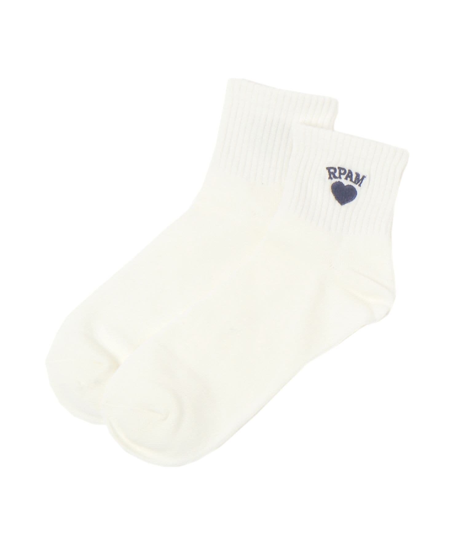 Носки с сердечком и одним очком Repipi armario, Off-white x Navy 05
