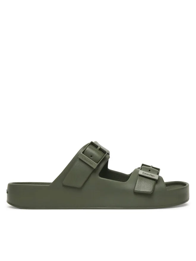 Calvin Klein Мюли Ergon Eva Double Bar Sandal HM0HM02116, зеленые