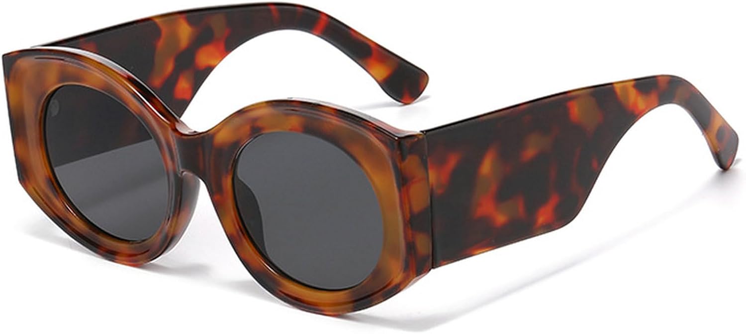 

Модные женские солнцезащитные очки большого размера овальной формы в стиле ретро, ​​гелевые солнцезащитные очки с защитой от УФ-излучения UV400, мужские солнцезащитные очки с градиентным покрытием mincl, Leopard Gray