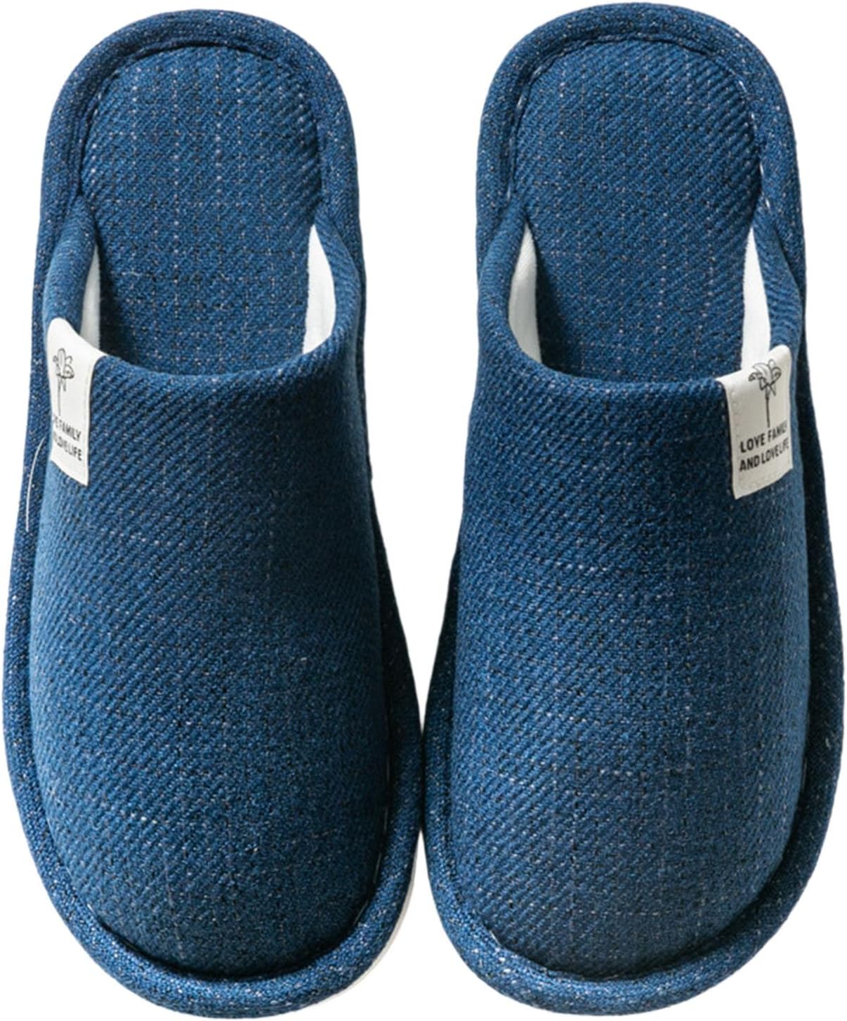 

Зимние льняные тапочки Дышащие домашние нескользящие удобные для женщин и мужчин для дома и отеля Generic, темно-синий