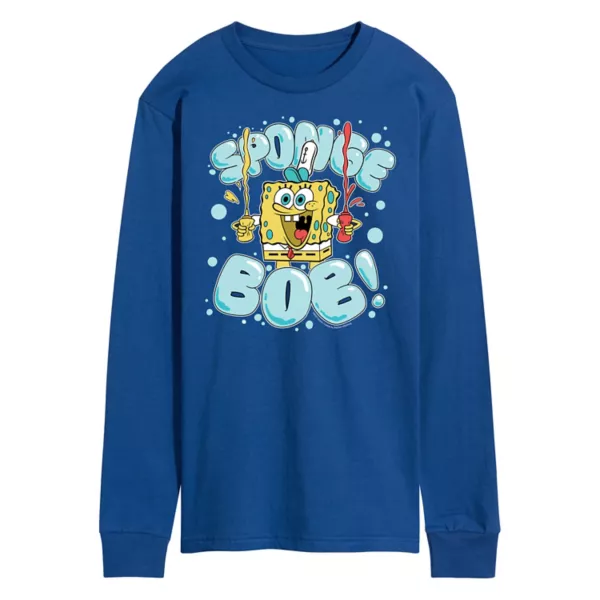 

Мужская футболка с длинным рукавом SpongeBob SquarePants "Bubble" Nickelodeon, синий