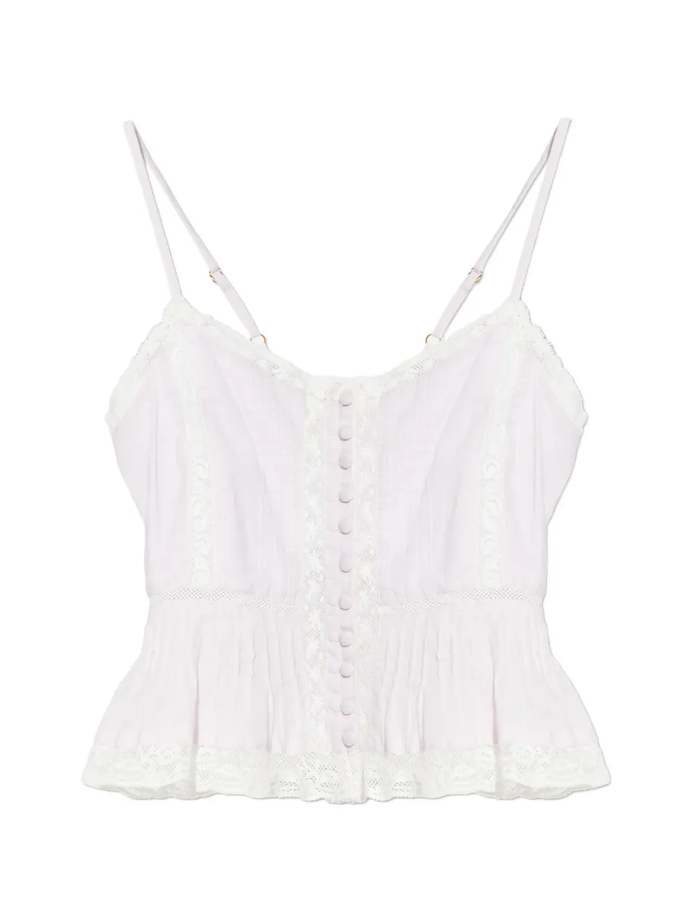 

Кружевной топ на пуговицах Loveshackfancy, белый