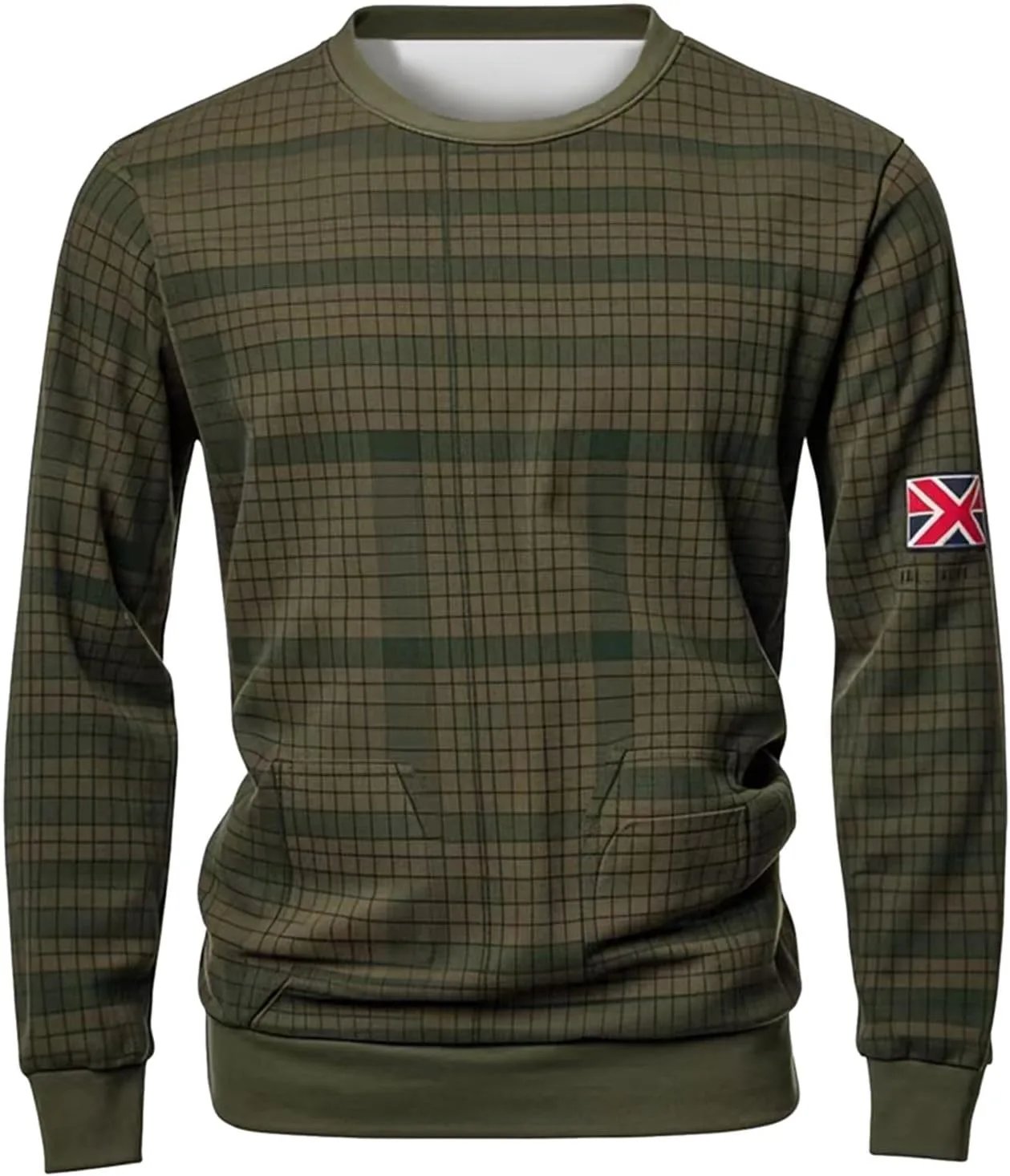 

Мужской свитшот с геометрическим принтом, длинный рукав, свободный крой