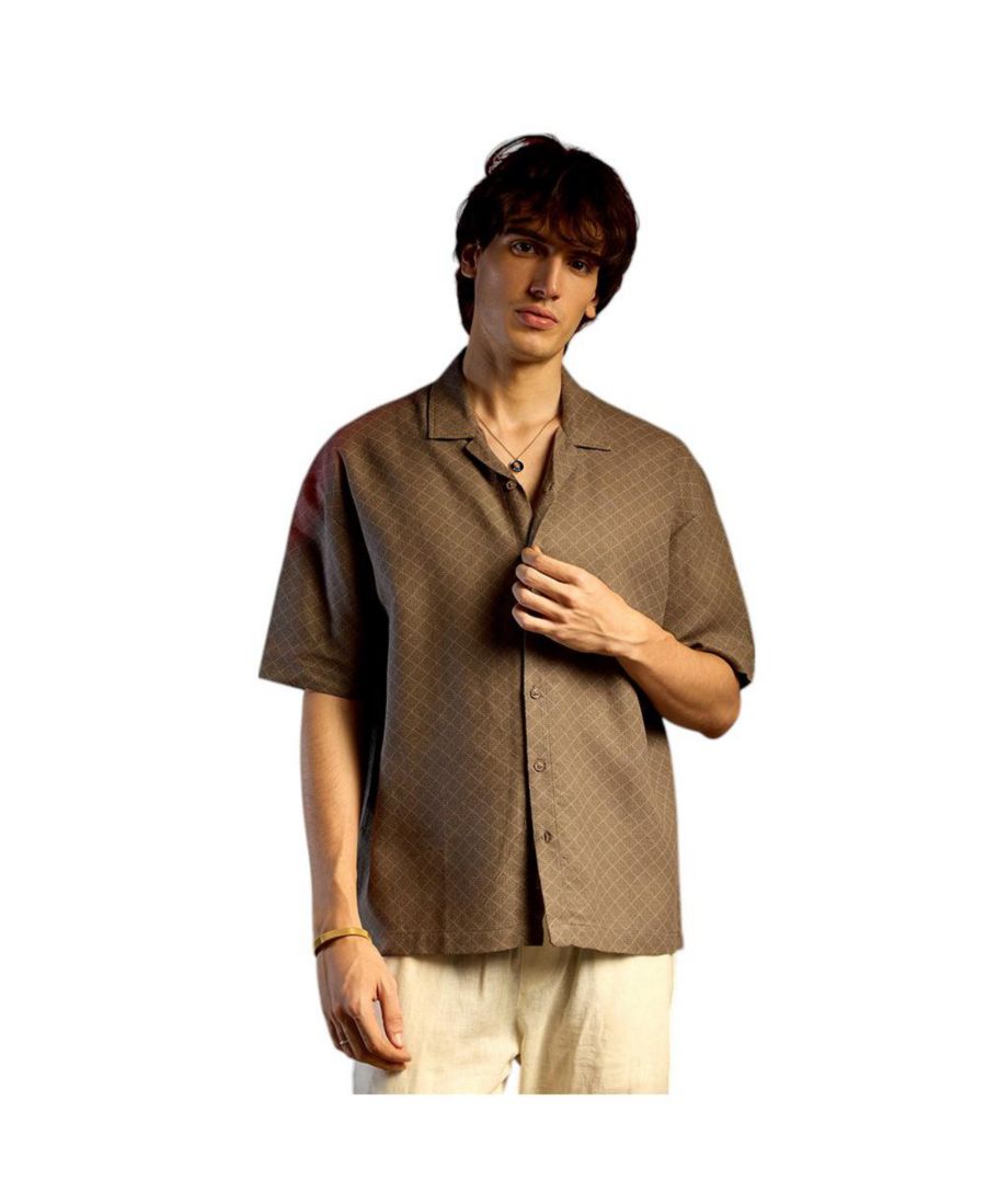 

Рубашка свободного кроя с четырехслойной подкладкой Campus Sutra, Brown