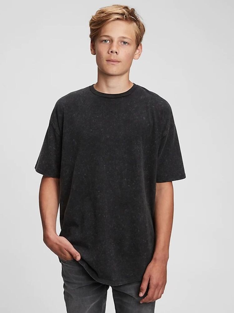 

Детская футболка с закругленным краем Gap, черный