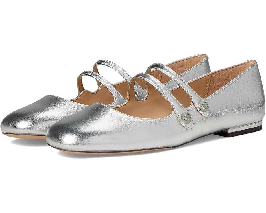 Балетки COACH Winley Metallic Leather Mary Jane, серебряный