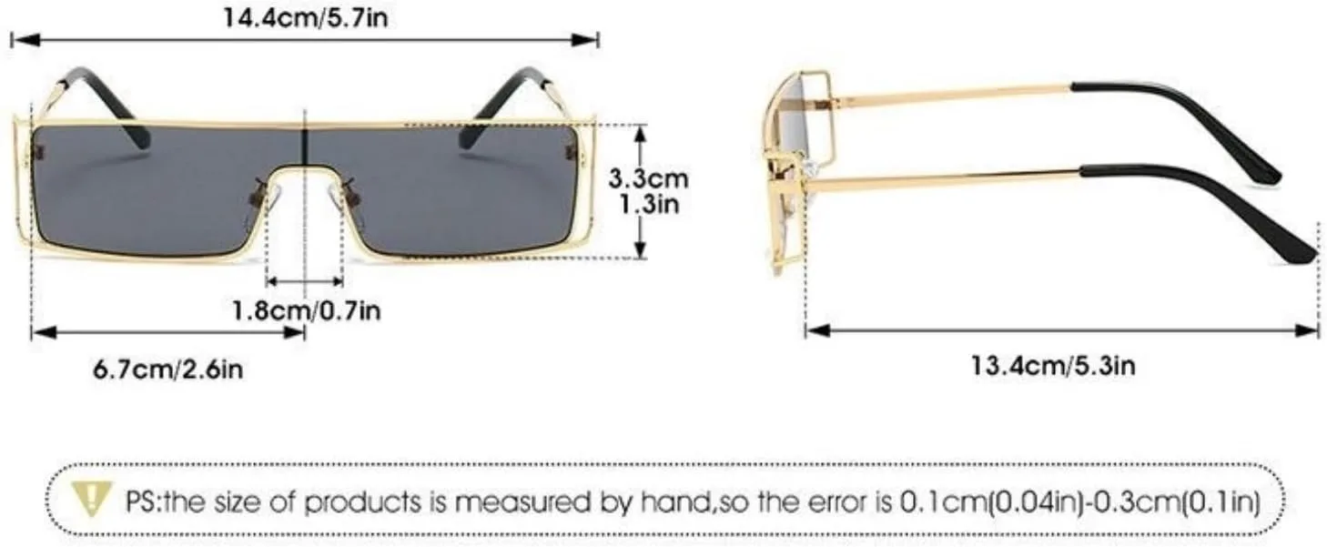 

Солнцезащитные очки Willochra Y2K One Piece для женщин и мужчин, роскошные прямоугольные металлические панк-очки, черные, с защитой от УФ-излучения UV400, C1