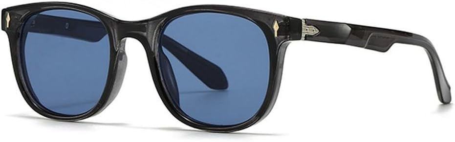 

Винтажные овальные солнцезащитные очки для женщин, модные солнцезащитные очки с заклепками для мужчин, синие солнцезащитные очки в стиле панк, солнцезащитные очки UV400 SKFGNX, Dark Gray Blue