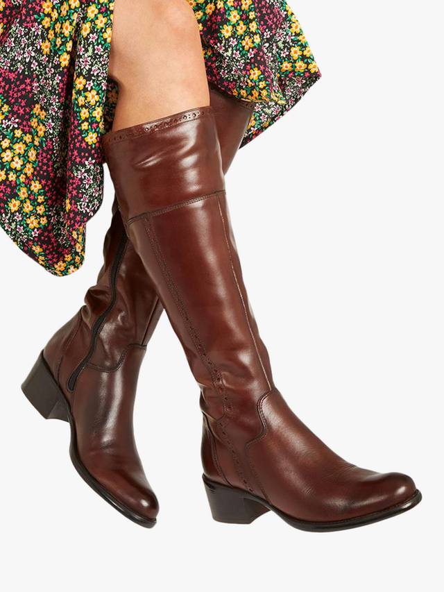 Кожаные сапоги для верховой езды rachel средней посадки до икры Jones Bootmaker, желто-коричневый — фото 2