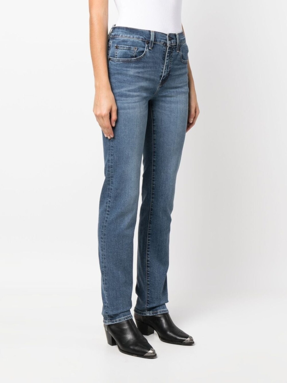 Levi's узкие джинсы 724 с завышенной талией, синий — фото 3