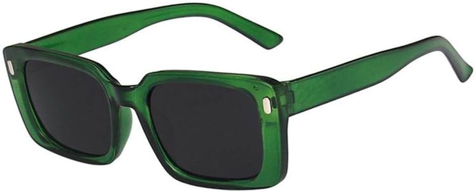 

Винтажные желтые прямоугольные солнцезащитные очки для женщин, модные солнцезащитные очки с заклепками, классические квадратные очки с защитой от УФ-излучения UV400 LVTFCO, Green Gray