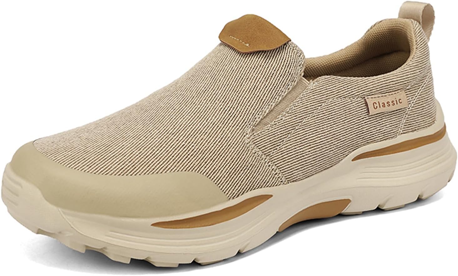 

Мужские льняные лоферы с легкой посадкой, повседневная обувь для прогулок, удобные кроссовки, мужские мокасины Abborora, хаки