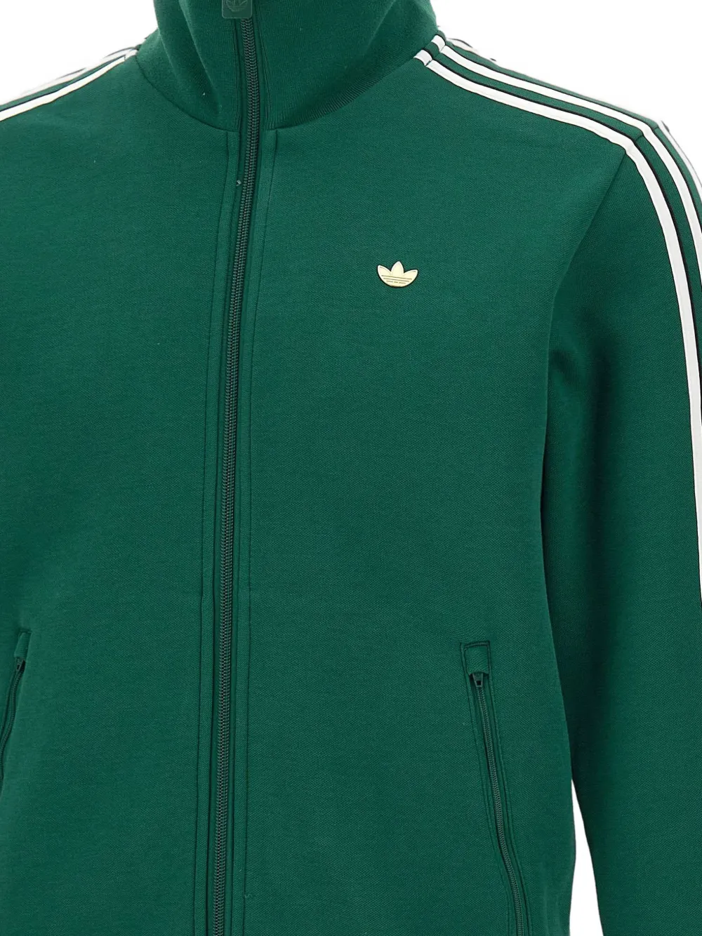 Классический свитшот с высоким воротом и тройной полосой TT Adidas, зеленый — фото 4