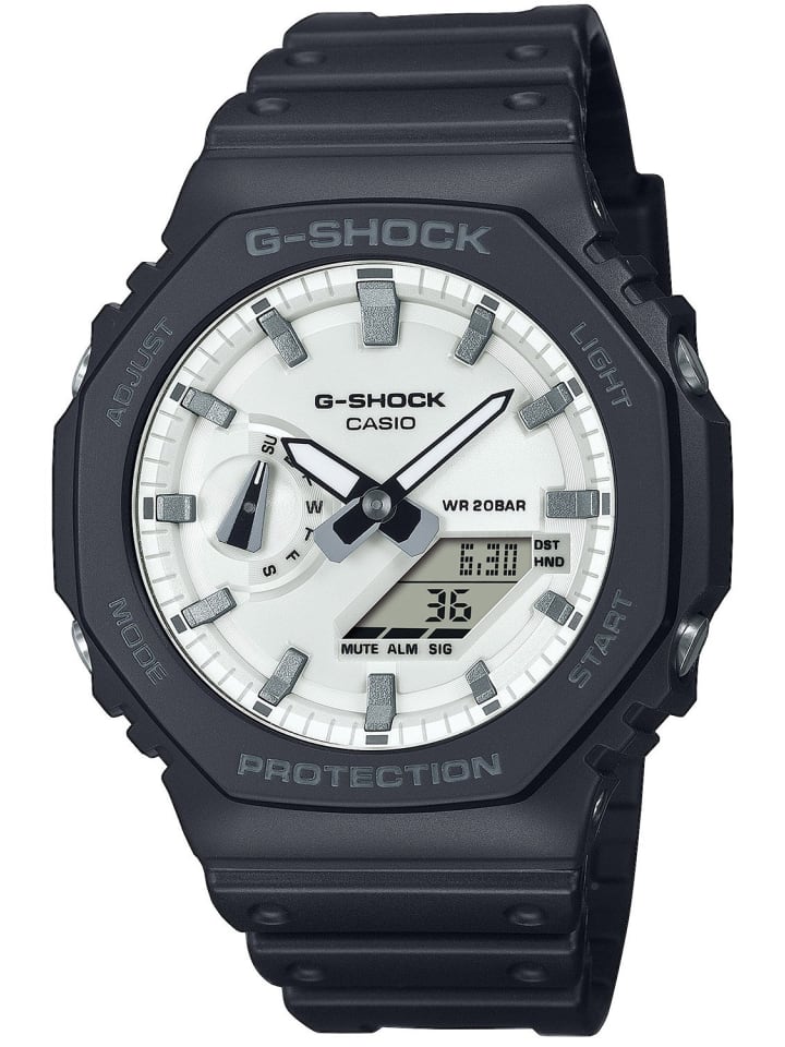 

Casio Классические аналогово-цифровые наручные часы G-Shock, черно-белые