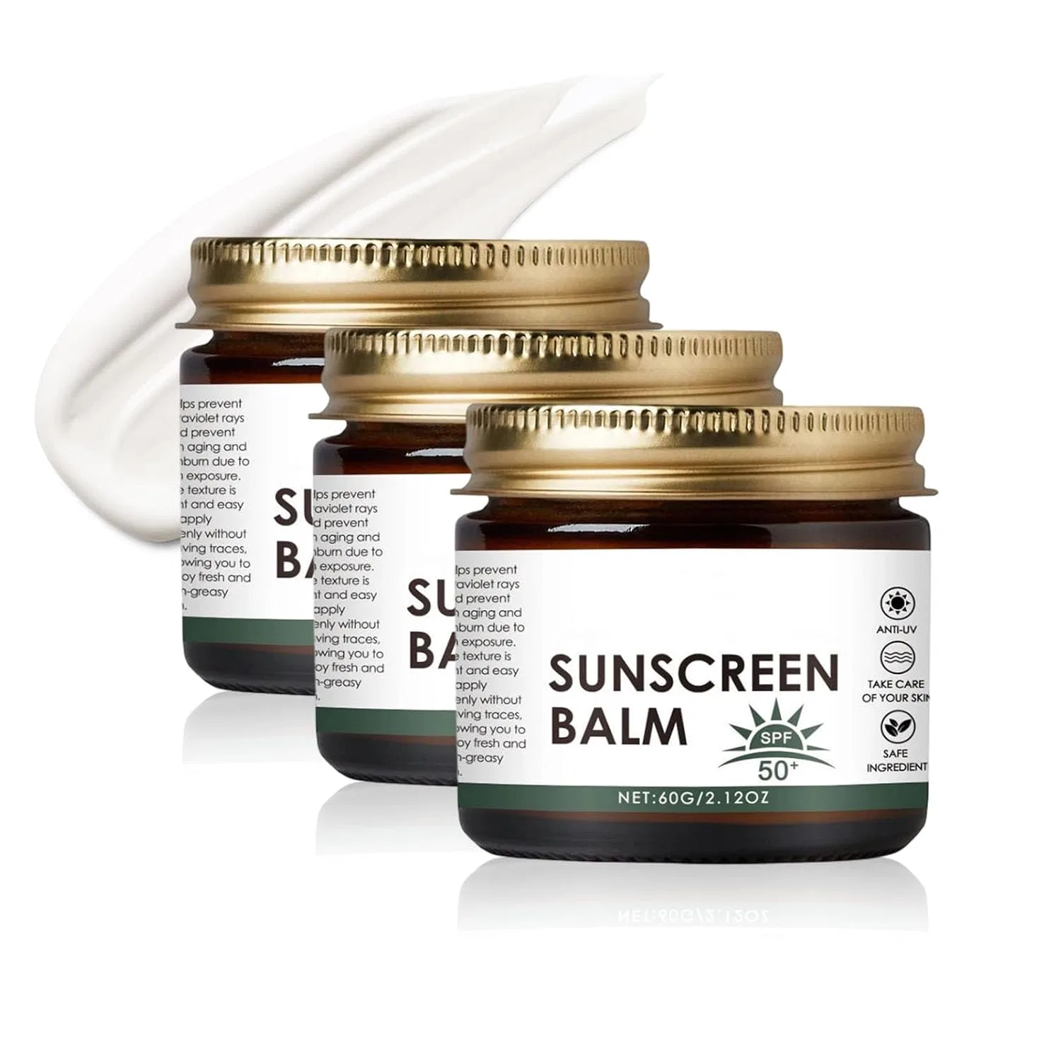 Солнцезащитный бальзам для лица и тела с говяжьим жиром SPF 50 Radiantre, 3Pc