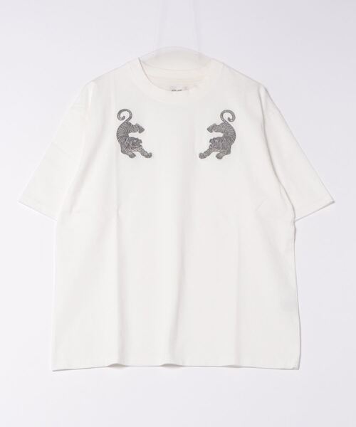 

JUGLANS Футболка мужская из джерси с вышивкой, Atelane, серый, белый