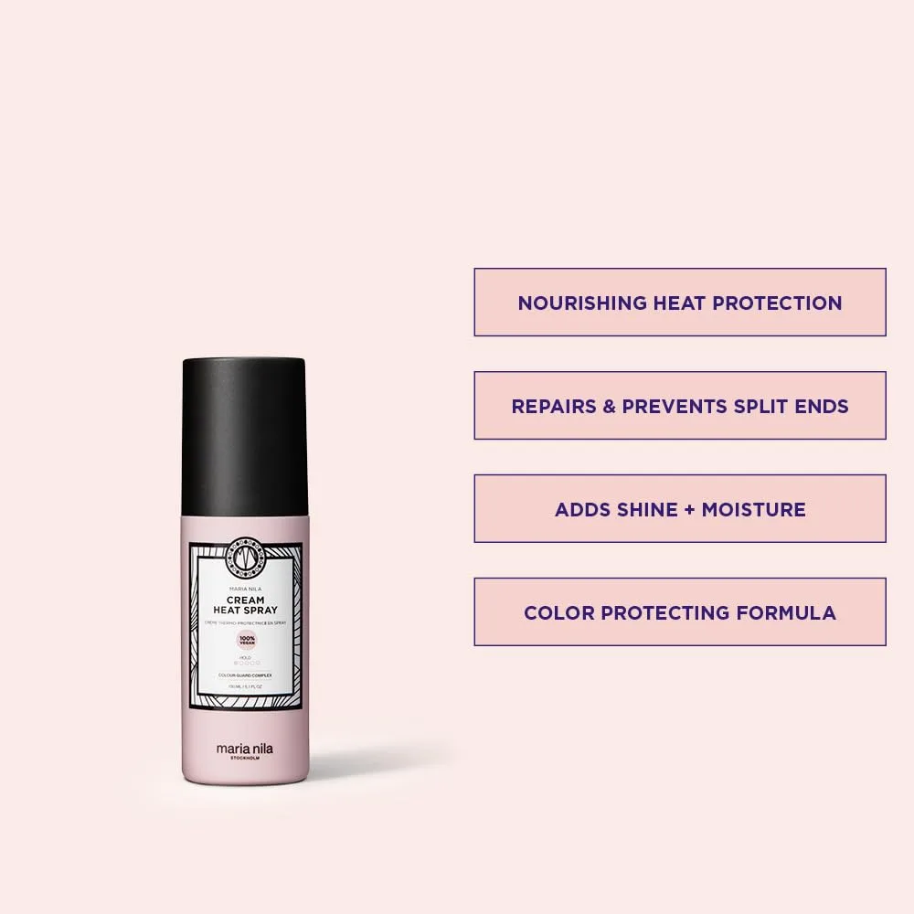 Спрей для волос Maria Nila Cream Heat Spray восстанавливает поврежденные волосы, увлажняет и предотвращает секущиеся кончики, 100% веганский продукт, без сульфатов и парабенов, 150 мл. Крем-спрей для термозащиты — фото 2