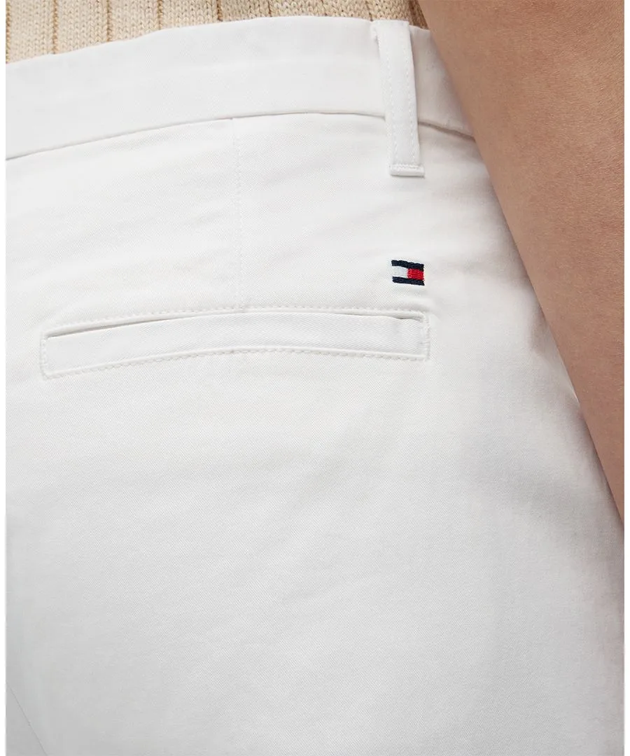 Женские узкие брюки-чиносы из твила Tommy Hilfiger, экрю — фото 3