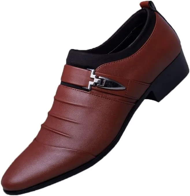 Классические мужские туфли New British Mens Slip On Leather Lace For Men Generic, красный