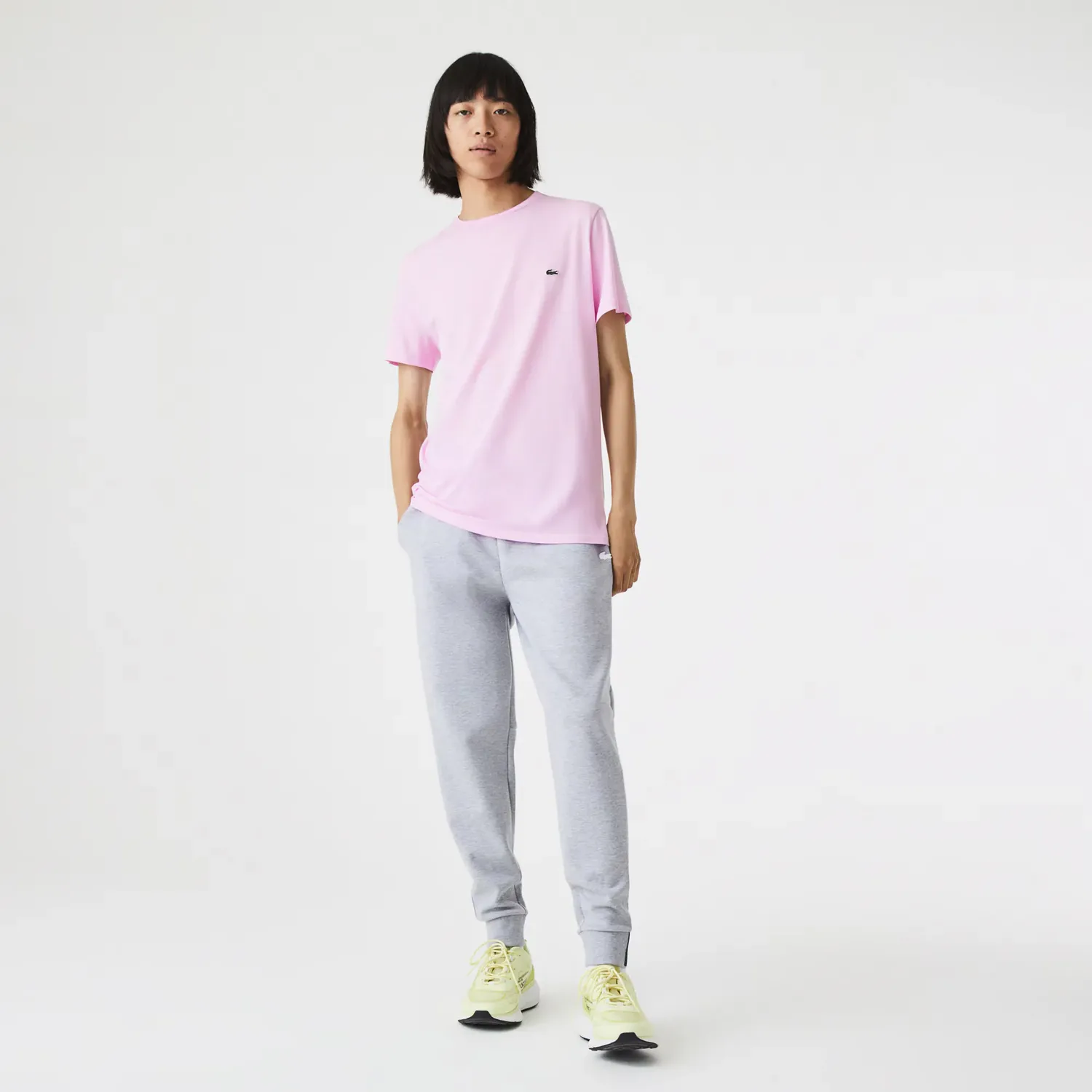 Мужская футболка Lacoste из хлопка пима с короткими рукавами, розовый — фото 4