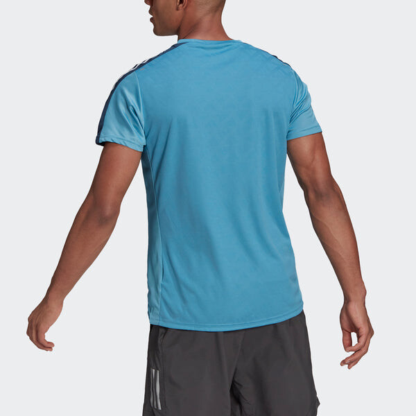 Футболка adidas Own The Run Tee Running Sports Round Neck Short Sleeve Blue, синий — фото 3